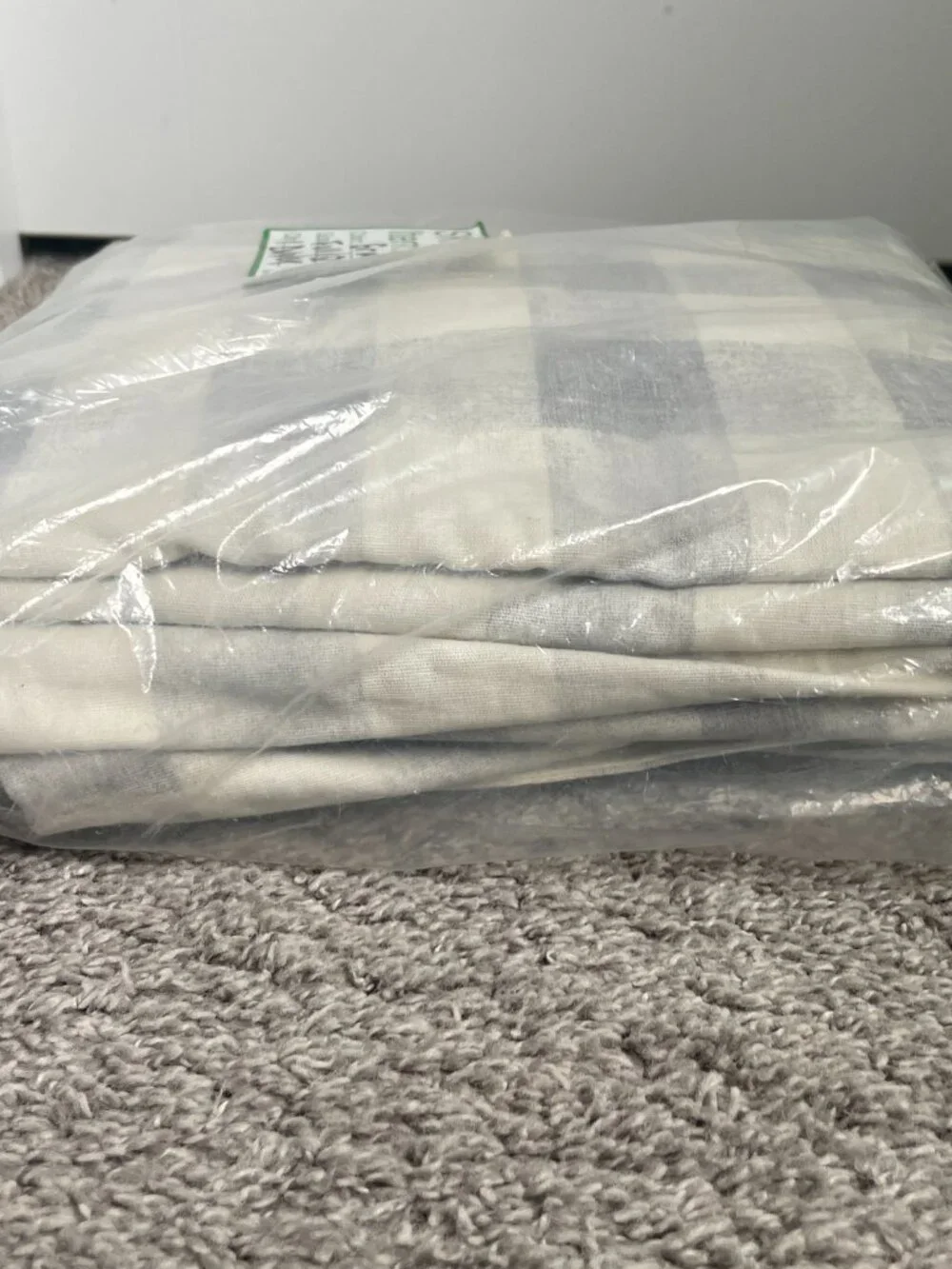 NWT Pottery Barn Rhett Check Duvet Cover in grey - Full/Queen
